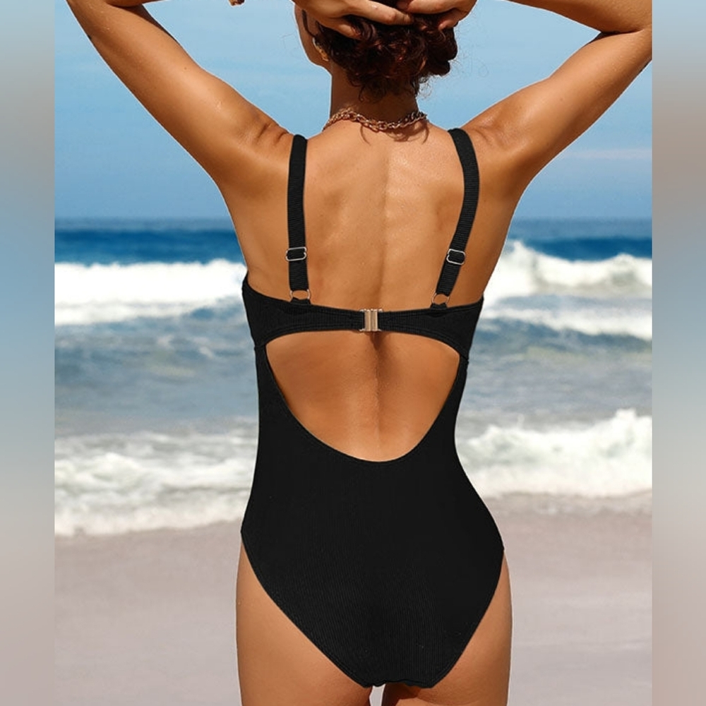 Brand New ✨️Black Cutout Swimsuit Charmo Size Small NWT - Picture 3 of 9